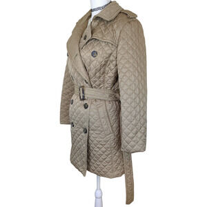 Centigrade Tan Quilted Trench Style Peacoat Jacket XS